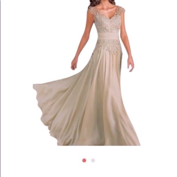 Formal Jade by Jasmine Blush Pink Embroidered Gown Size 8 - Picture 1 of 7